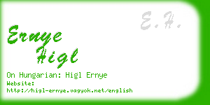 ernye higl business card